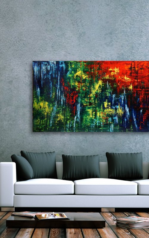 Delirium (180 x 90 cm) XXXL oil (72 x 36 inches) by Ansgar Dressler