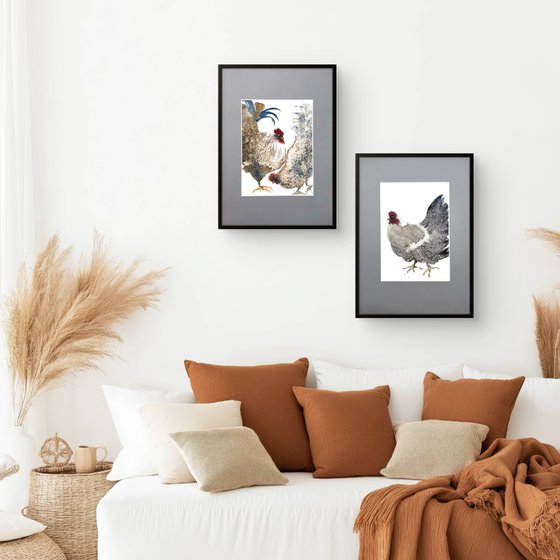 Family Rooster and Hen
