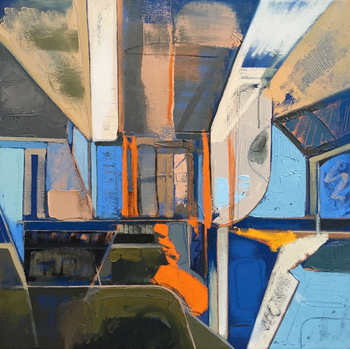 Organic Abstract Painting By Andrew Newton, 26 X 26, Interior 8, Original Artwork