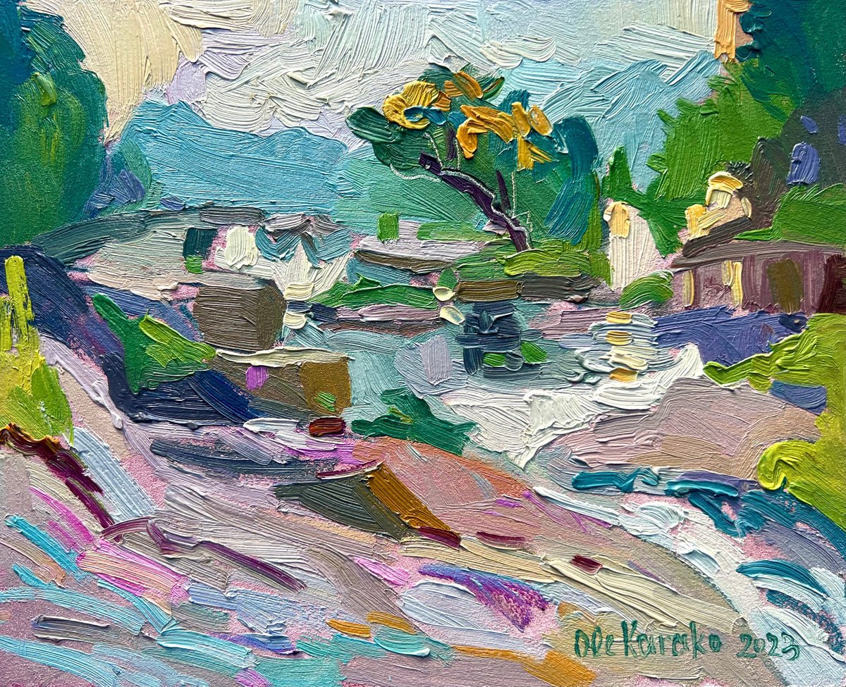 Impressionistic Landscape Oil Painting By Ole Karako, 12 X 9", Buky Canyon 5, Original Artwork