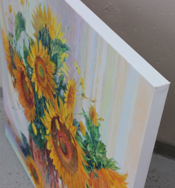 Sunflowers by the window
