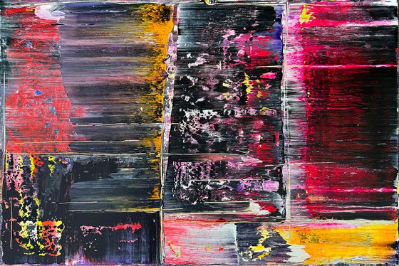 "Ferocious" - Free USA Shipping - Original PMS Abstract Acrylic Painting On Canvas - 36" x 24"