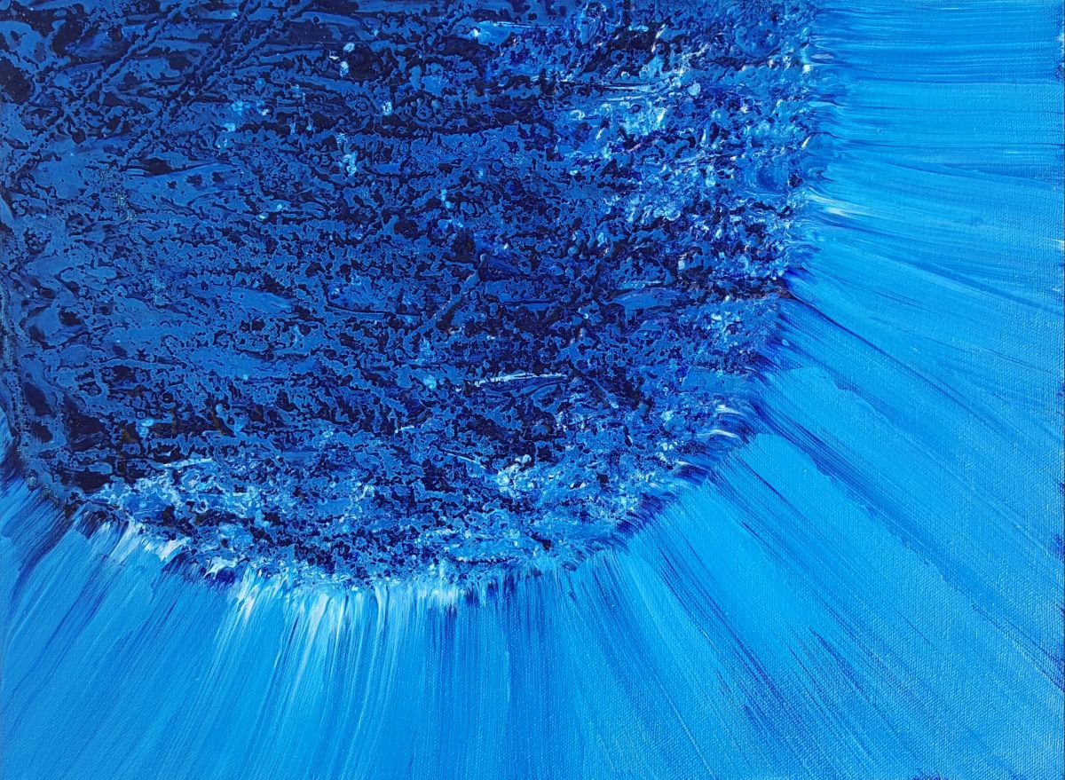 Abstract Botanical Acrylic Painting By Silvija Horvat, 16 X 12", Exotic Bloom #1, Original Artwork