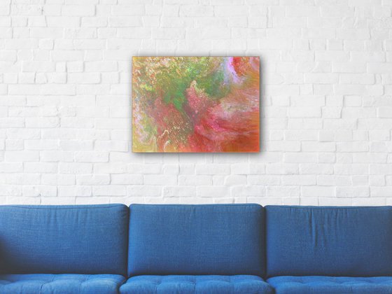 "Energy Orbiting" - FREE USA SHIPPING - Original Abstract PMS Fluid Acrylic Painting - 24 x 18 inches