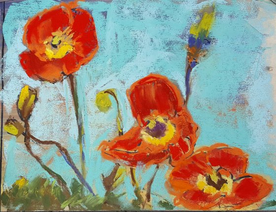 Three ladies in red (aka red poppies)