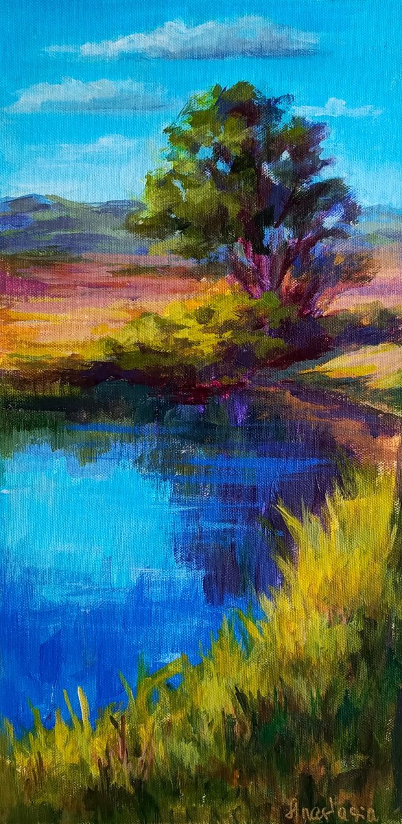 Tree and the lake by Anastasia Art Line