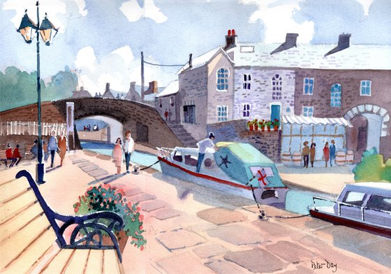 Skipton Wharf. Boats & Bridge