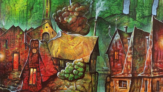 Night in a fairy tale 65x80cm ,Acrylic/canvas