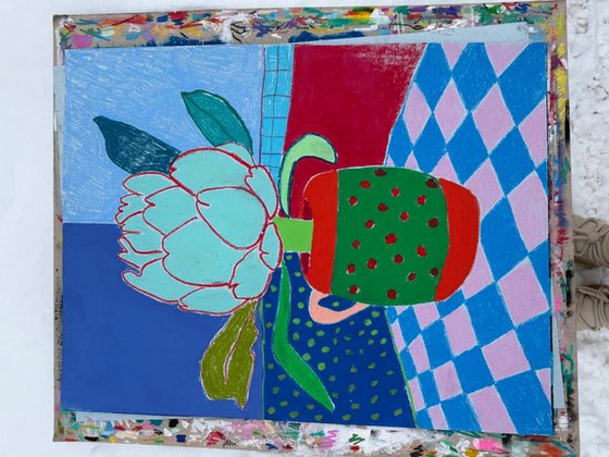 Artichoke in a Colorful Vase