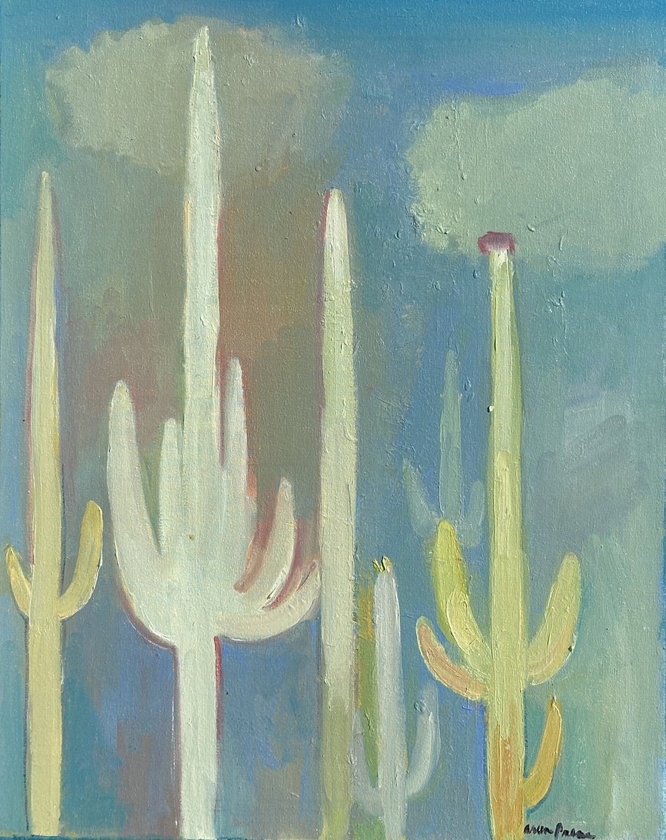 Impressionistic Abstract Oil Painting By Arun Prem, 16 X 20, New Desert, Original Artwork