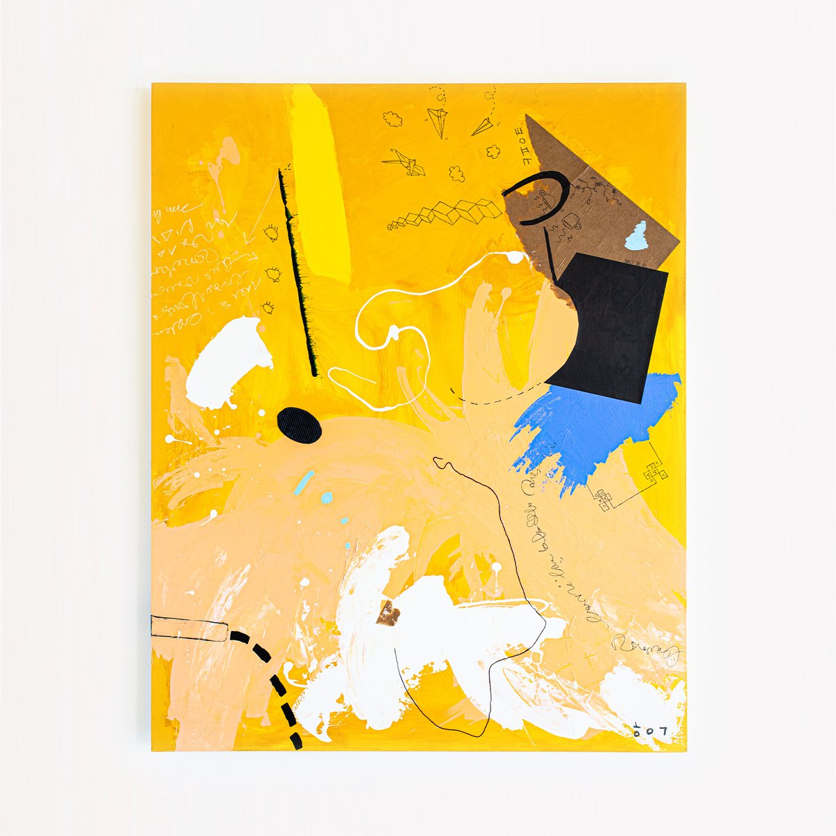 A black dot in a yellow space (40x50 | 101x127 cm) by Hyunah Kim