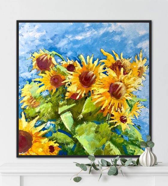 Abstract sunflowers 70-70cm