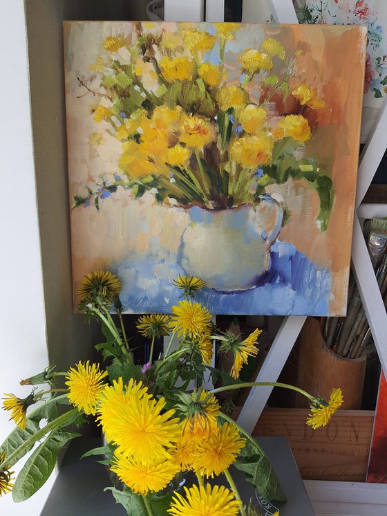Still Life Yellow Dandelions