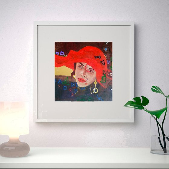 Mary, Woman Portrait Red Hat