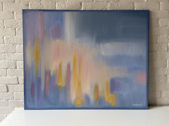 "Glare of the sun". Abstraction original oil painting.