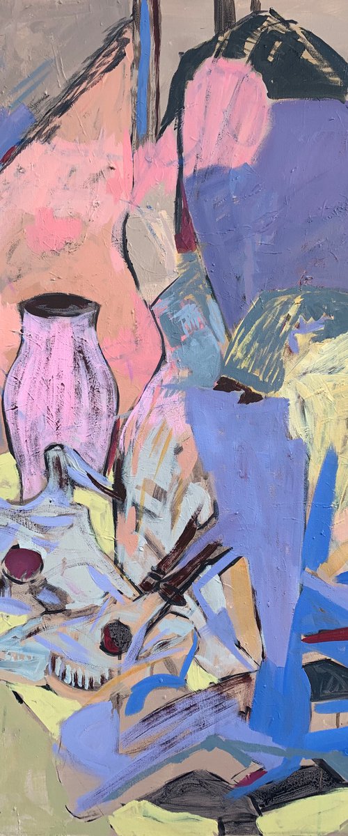 “Still Life With Skulls & Vase” by Hanna Bell
