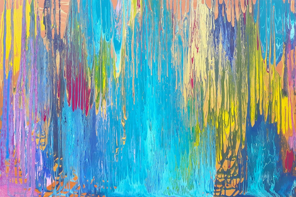 Abstract Acrylic Painting By Ivana Olbricht, 47 X 31, Rising Up, Original Artwork