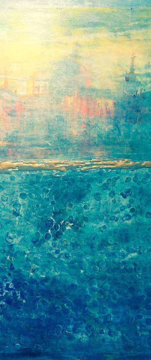 Abstract "Blue horizons" by Henrieta Angel
