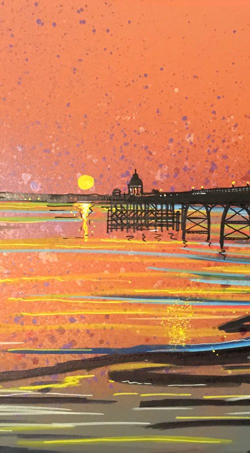Clevedon Pier at sunset by John Curtis