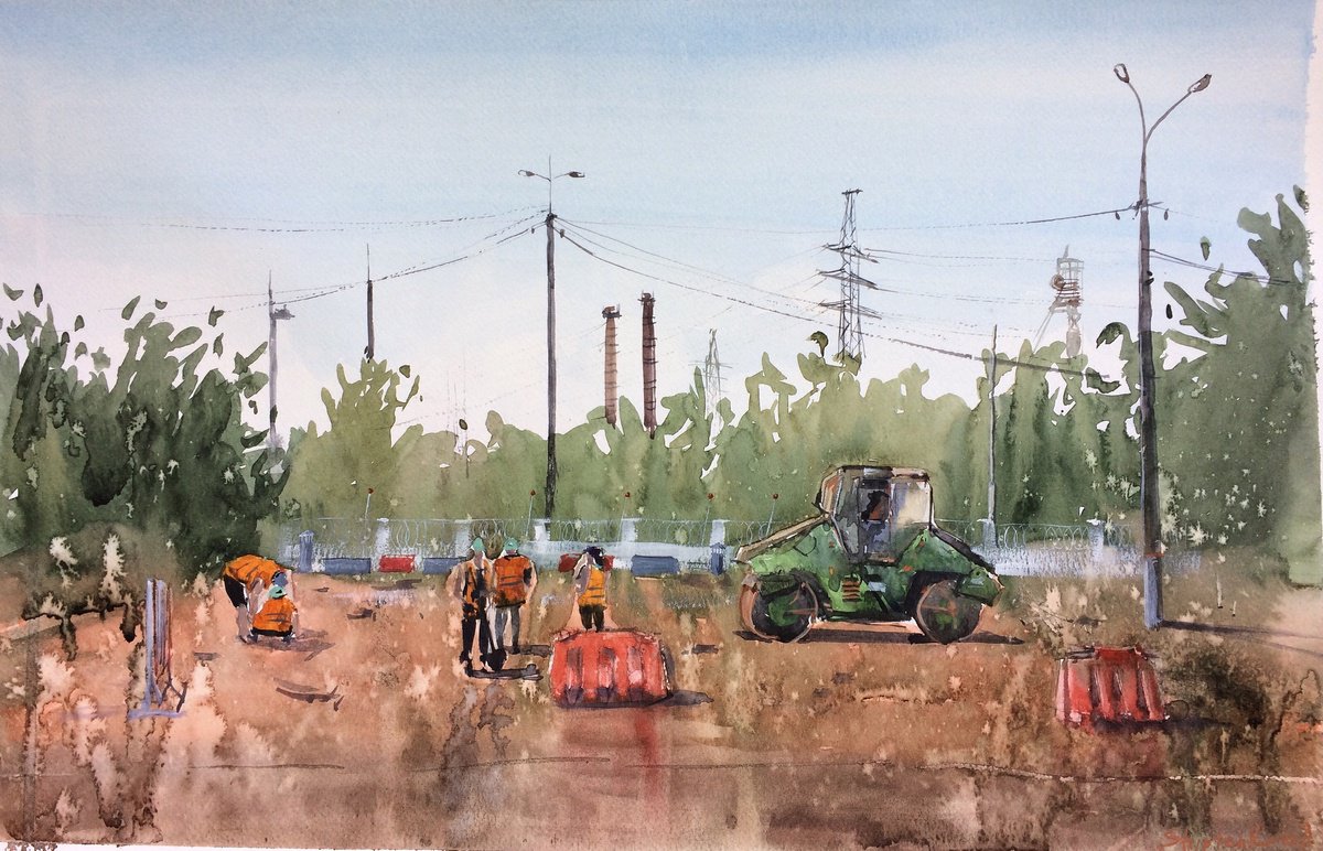 Road Workers by Bogdan Shiptenko