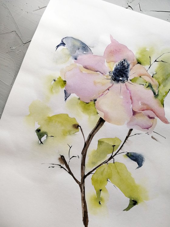 Magnolia painting. Blossoms painting