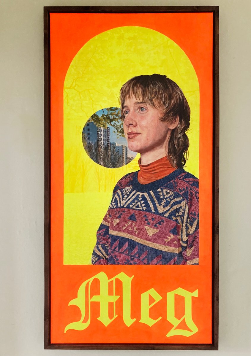 Urban And Pop Oil Painting , Portrait Of Meg Vi By J R Root, 21 X 41, Artwork For Sale On Artfinder