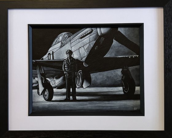Monochrome Large P51 Mustang