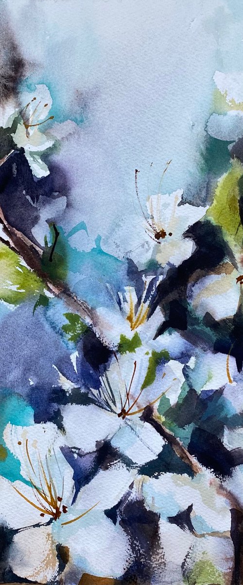 Blooming 2 - original watercolor by Anna Boginskaia