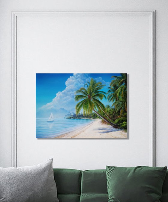 "On the way to a dream", tropical seascape painting