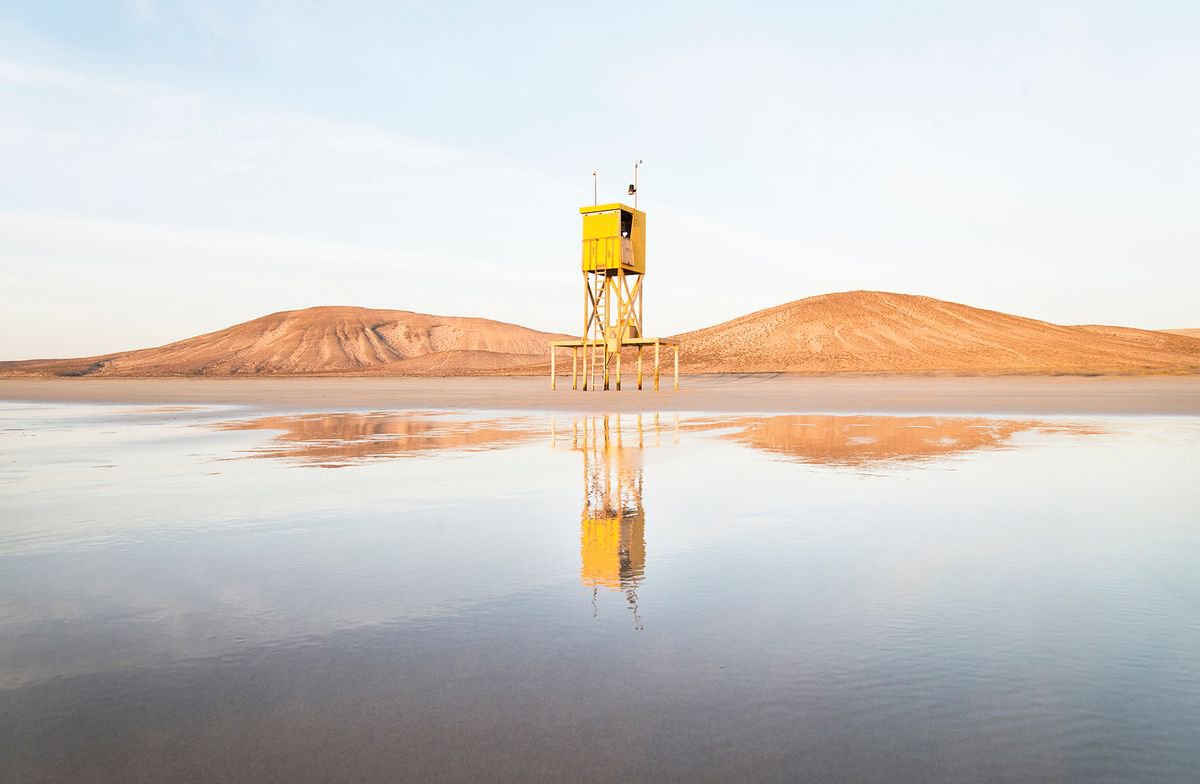 Photorealistic Landscape Photograph By Andrew Lever, 60 X 40, The Yellow Tower, Original Artwork