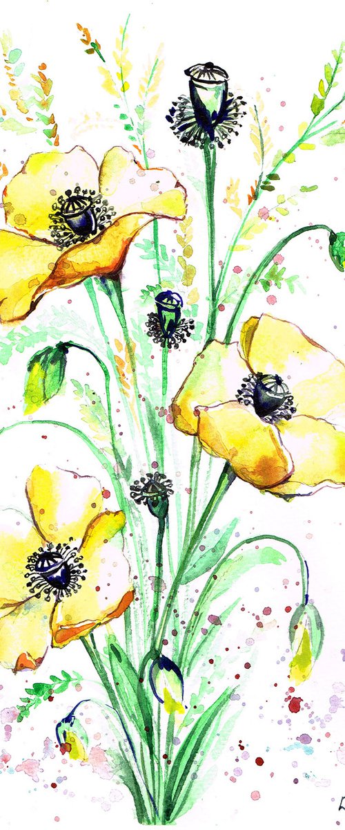 Yellow poppies by Diana Aleksanian