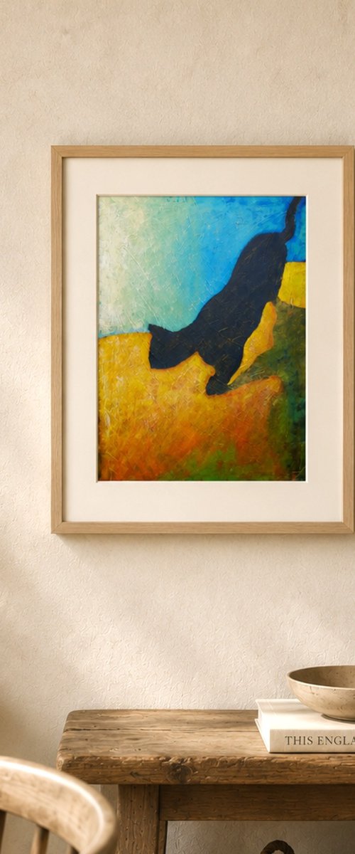 Alley Cat III (30cm x 42cm x0.1cm) by Zhana Viel