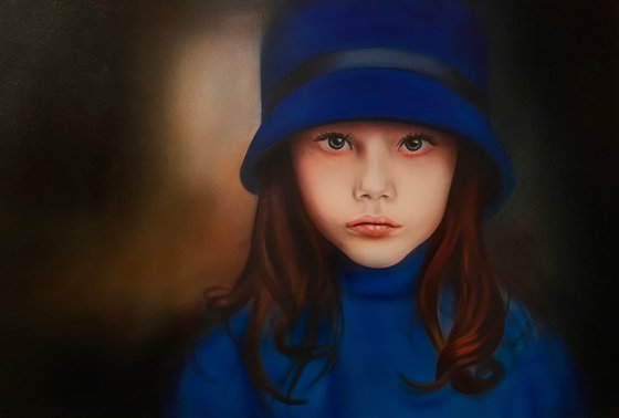 The girl in blue