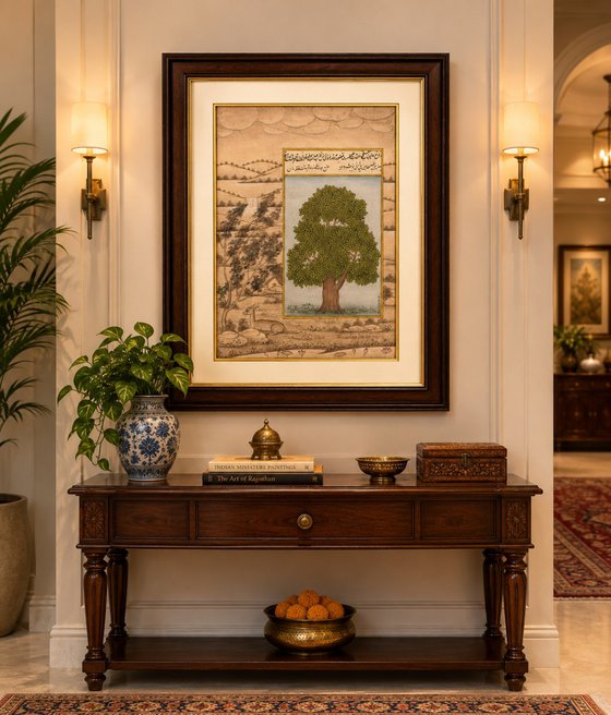 Royal Banyan Tree on Antique Paper