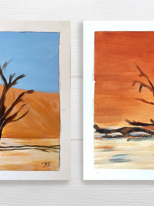 Desert Acacia Diptych by Daria Startseva