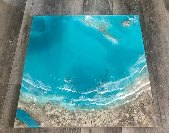 White Sand Beach - Aerial Ocean Painting