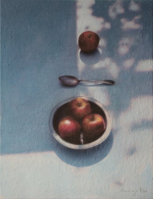Apples on The Garden Table by Andrejs Ko