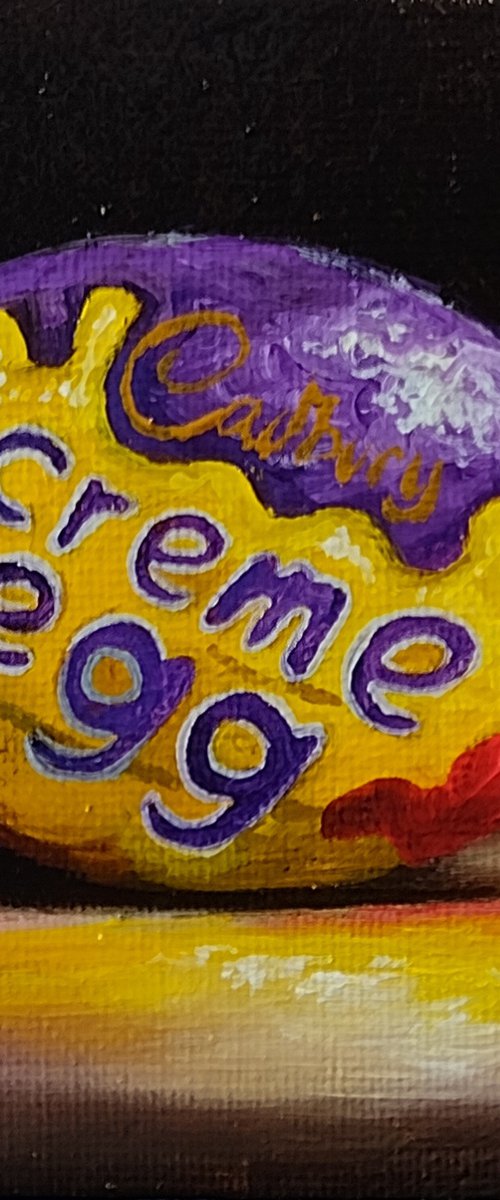 Little Cadbury Creme egg still life by Jane Palmer Art