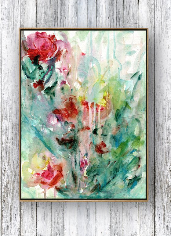 Floral Lullaby 39 - Flower Oil Painting by Kathy Morton Stanion