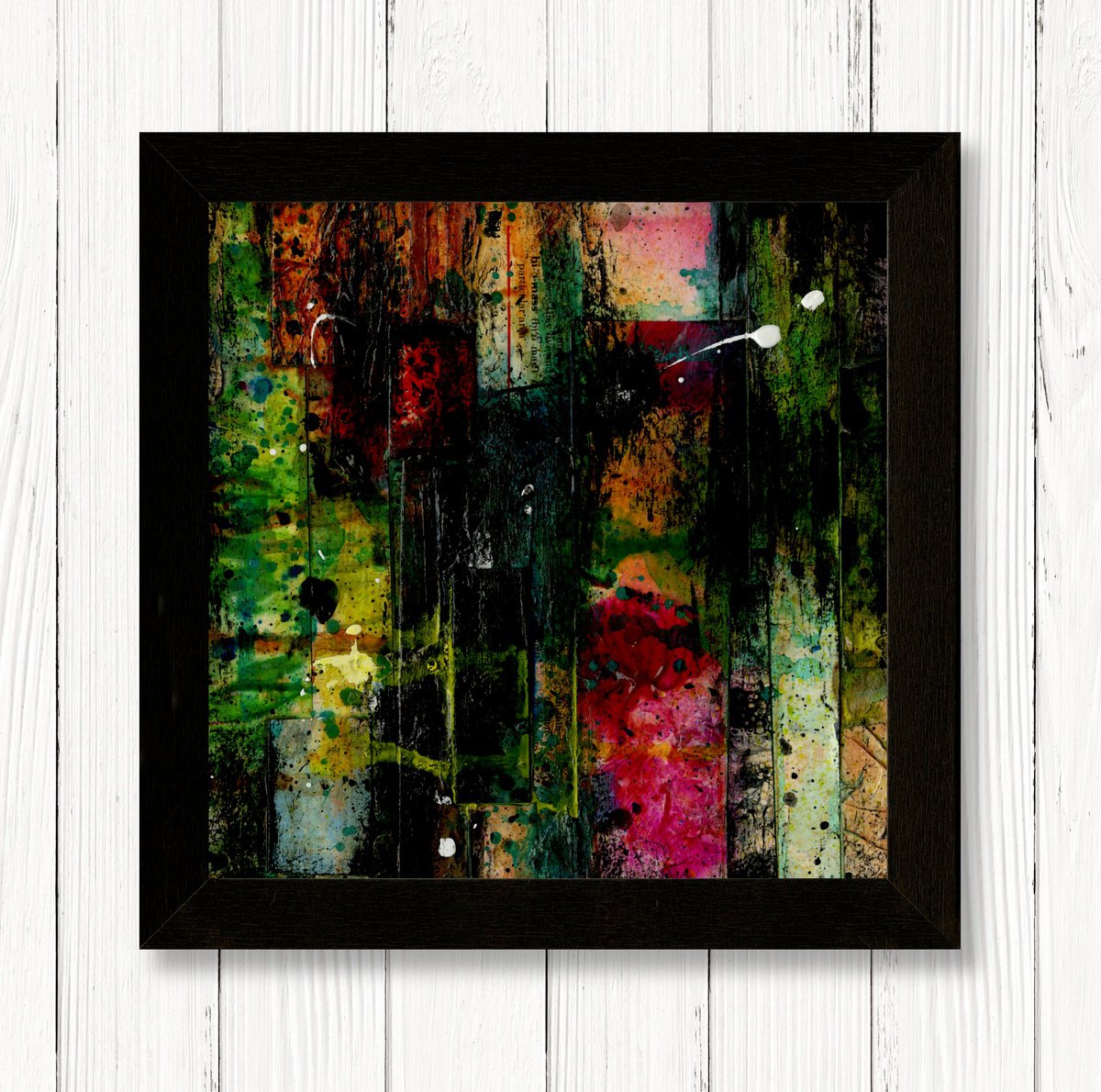 Collage Poetry 14 - Framed Mixed Media Abstract Art by Kathy Morton Stanion by Kathy Morton Stanion