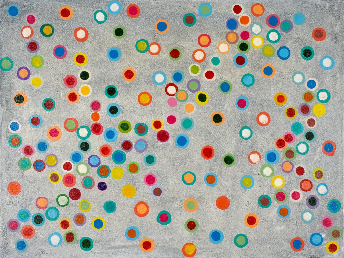 Geometric Abstract Acrylic Painting By Kosta Morr, 31 X 24", Abstraction_11, Original Artwork