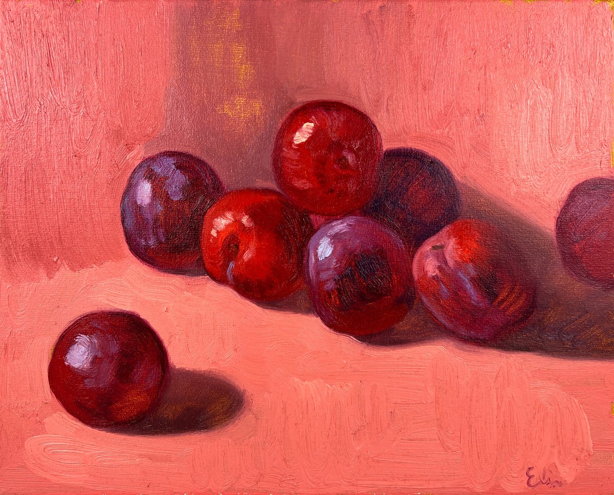 Still Life with plums by Elina Arbidane