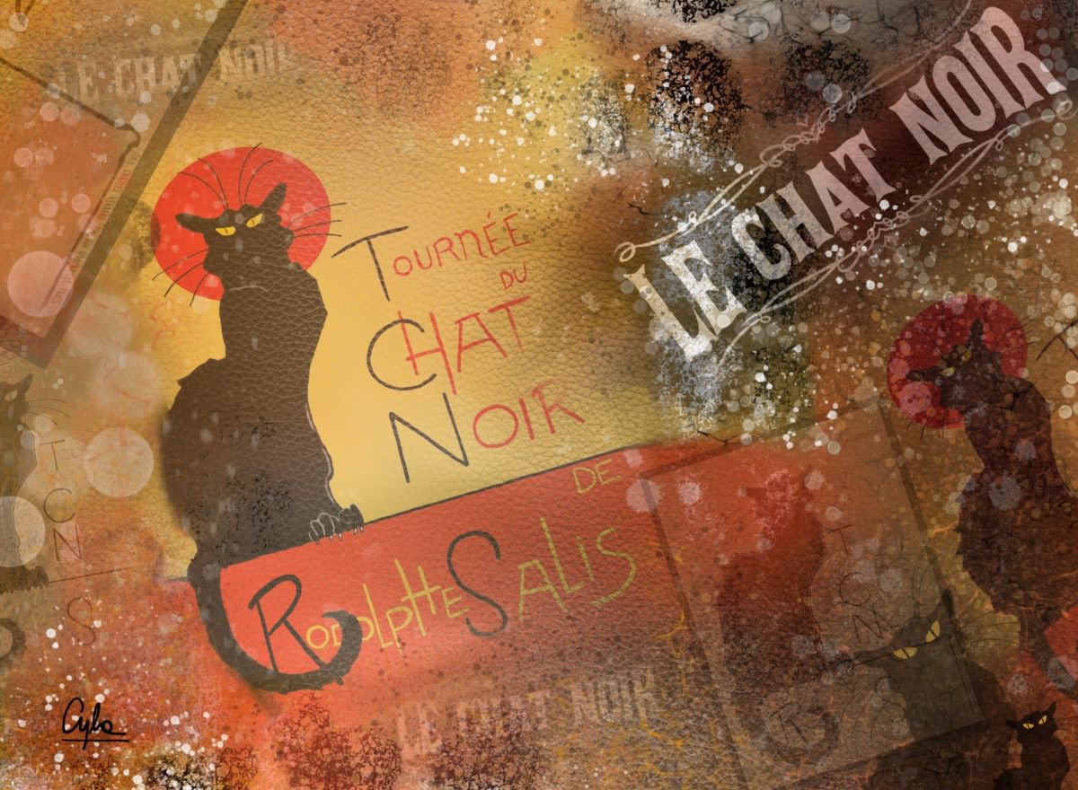 Le Chat Noir | 2012 | Digital Painting Printed on Photo Paper | High Quality | Unique Edit... by Simone Morana Cyla