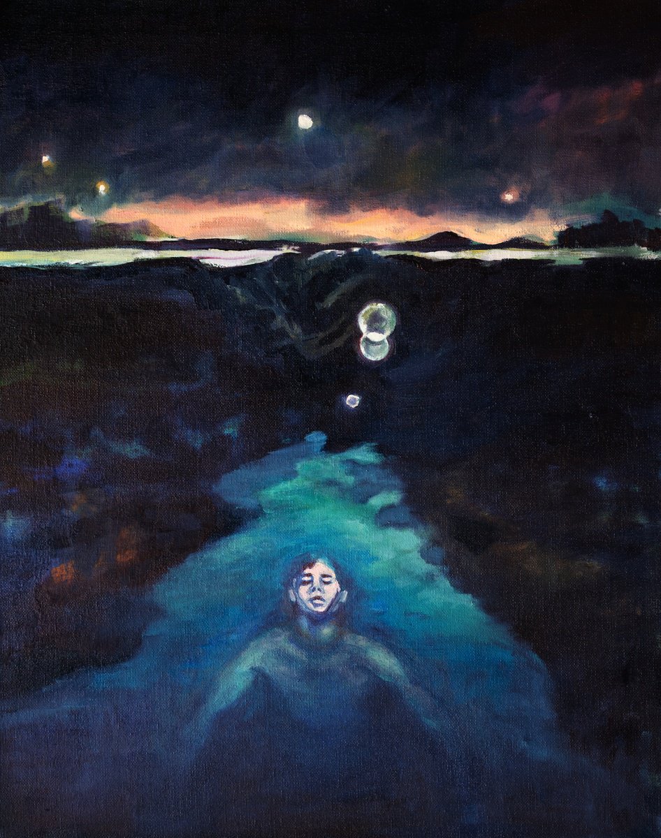 Surrealistic Landscape Oil Painting By Ron Cooper, 16 X 20", Immersion, Original Artwork