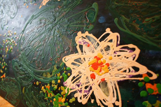 Night white nymphaea /  ORIGINAL PAINTING