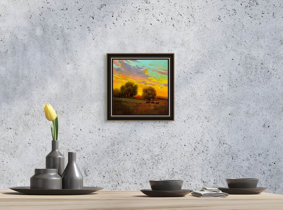 Golden Pasture at Dusk