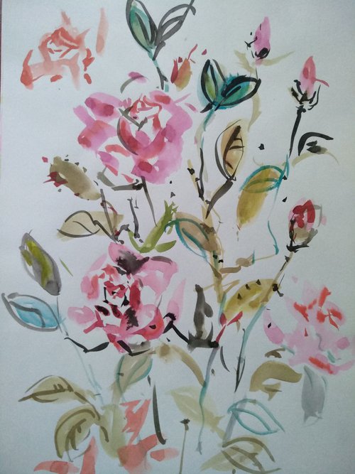 Oriental flowers by Marina Del Pozo