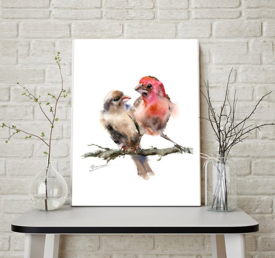 Two purple finches