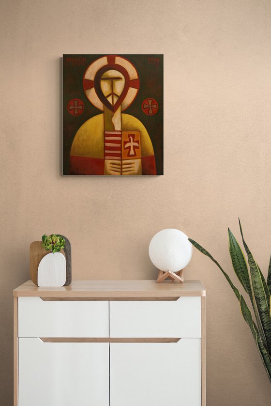 Jesus Christ with a falcon
