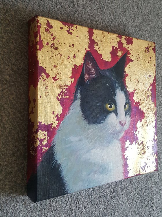 Tuxedo Cat painting